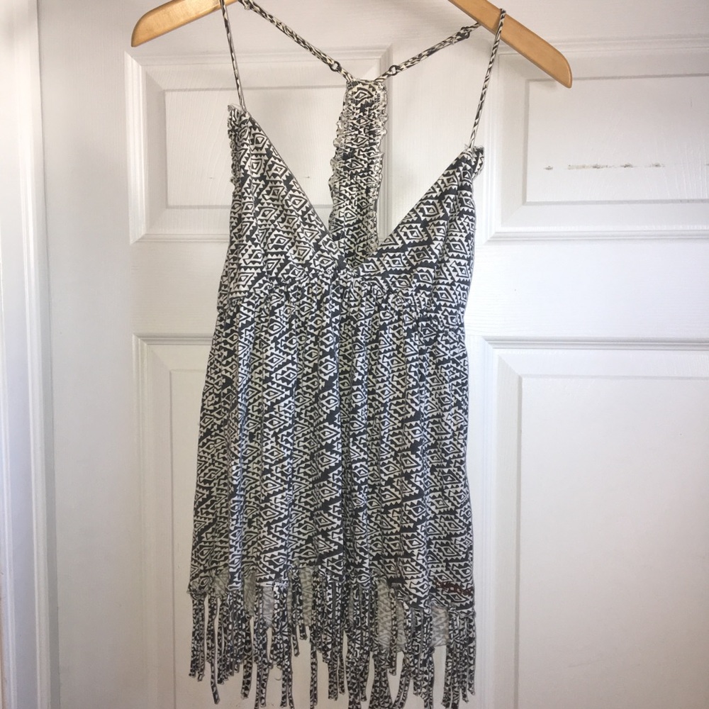 Grey & White patterns tank top